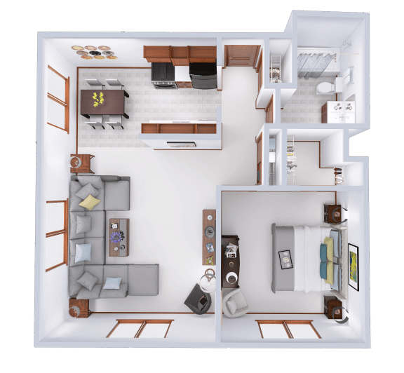 Floor Plans of Parkside Apartments in Hales Corners, WI